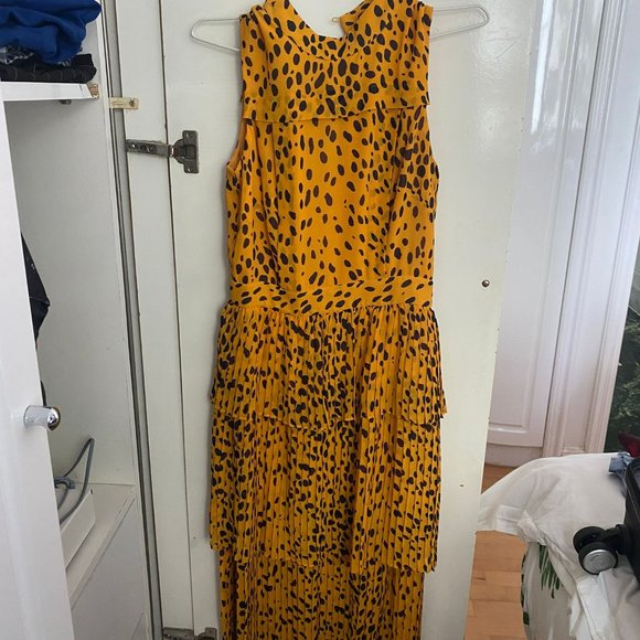 Whistle's animal print yellow dress, UK 6 - Picture 4 of 4